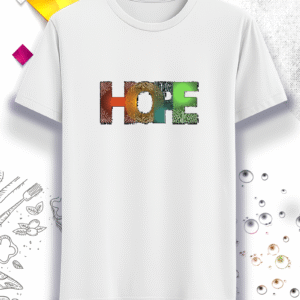 "HOPE" Abstract T-Shirt: Colorful, Inspirational Graphic Tee for a Positive Look