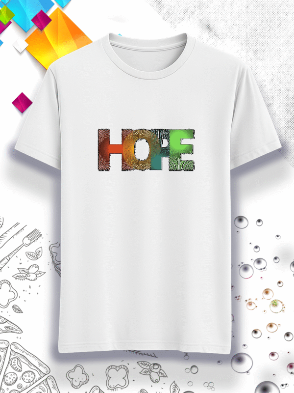 "HOPE" Abstract T-Shirt: Colorful, Inspirational Graphic Tee for a Positive Look
